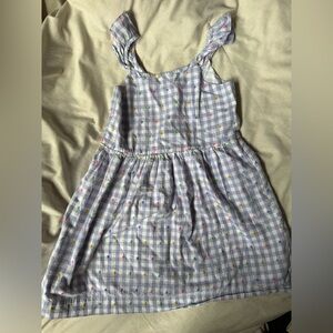 GAP Girls Lavender Gingham Dress with Multicolor Dots